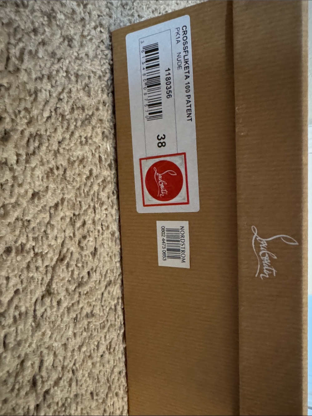 Christian Louboutin Brown Shoe Box with Red Logo Accent